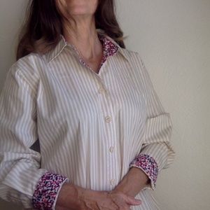 Striped shirt with cuff detail from Drapers&Damons